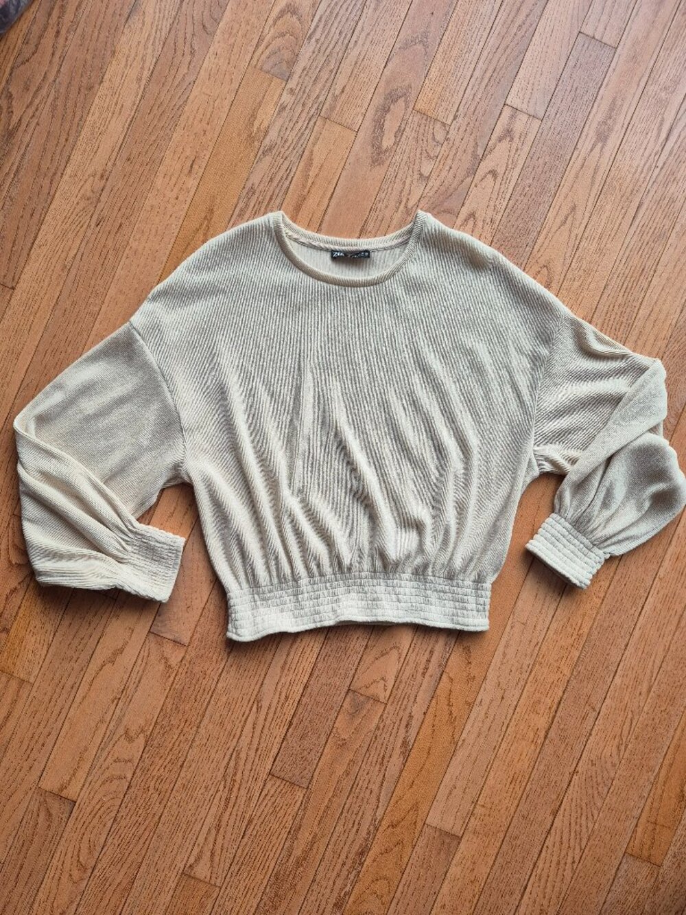 Zara Peplum Ribbed Knit Sweater S